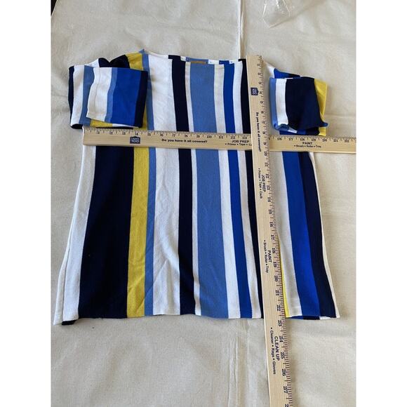 Ruby Rd. Petite Cabana Club Multi Stripe Sweater - Size Petite Small - Picture 4 of 5